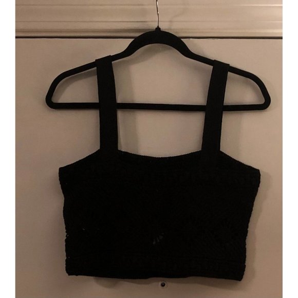 NWT $265 MAJE BLACK CROCHET KNIT TOP  SIZE 2 US MEDIUM - Picture 7 of 9